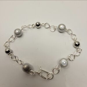 Silver and Silver Miracle Bead Bracelet